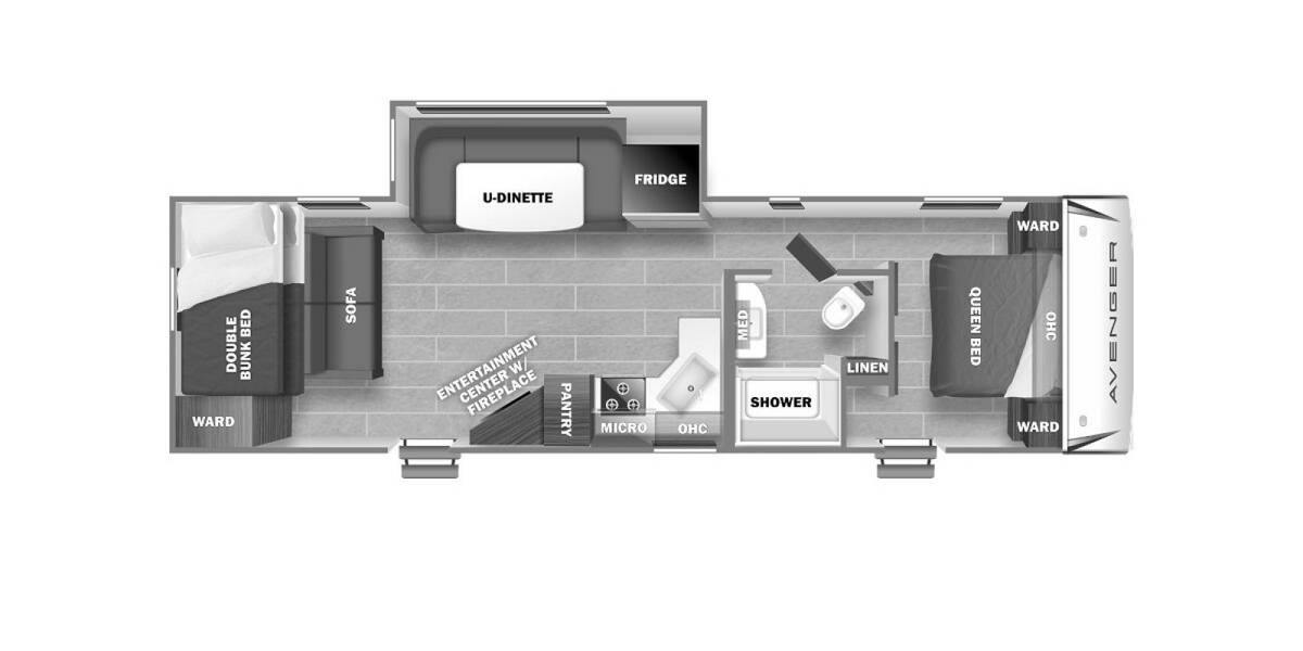 2021 Prime Time Avenger 28BHS Travel Trailer at Pauls Trailer and RV Center STOCK# 0000000 Floor plan Layout Photo