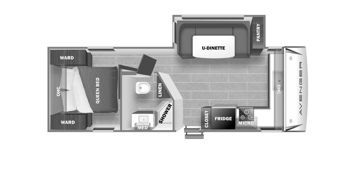 2021 Prime Time Avenger 24FKS Travel Trailer at Pauls Trailer and RV Center STOCK# 21A9322 Floor plan Layout Photo