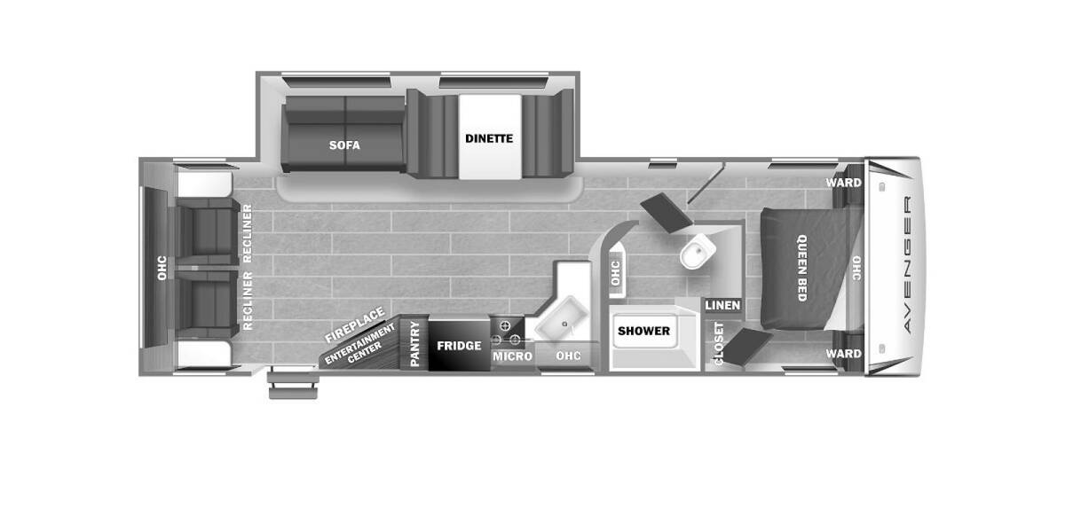 2021 Prime Time Avenger 29RSL Travel Trailer at Pauls Trailer and RV Center STOCK# 21A9604 Floor plan Layout Photo