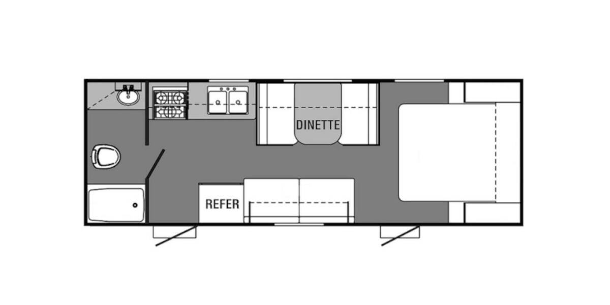 2021 Coachmen Clipper 21FQ Travel Trailer at Pauls Trailer and RV Center STOCK# 21CL7804 Floor plan Layout Photo