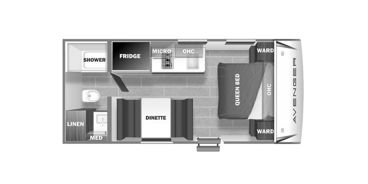 2021 Prime Time Avenger LT 16FQ Travel Trailer at Pauls Trailer and RV Center STOCK# 21A1838 Floor plan Layout Photo