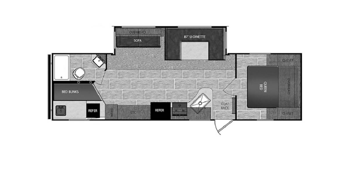 2021 Prime Time Avenger 27DBS Travel Trailer at Pauls Trailer and RV Center STOCK# 21A9804 Floor plan Layout Photo