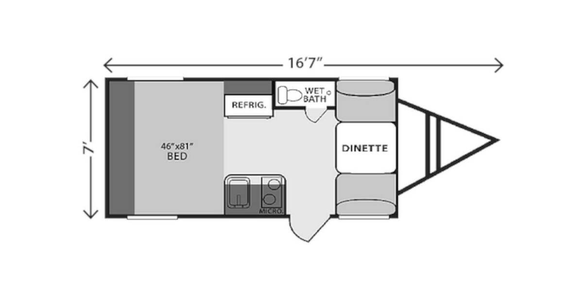 2021 Old School Trailers 715 Travel Trailer at Pauls Trailer and RV Center STOCK# 21OS0067 Floor plan Layout Photo