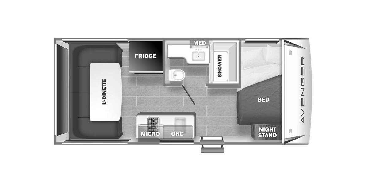 2021 Prime Time Avenger LT 16RD Travel Trailer at Pauls Trailer and RV Center STOCK# 21A1909 Floor plan Layout Photo