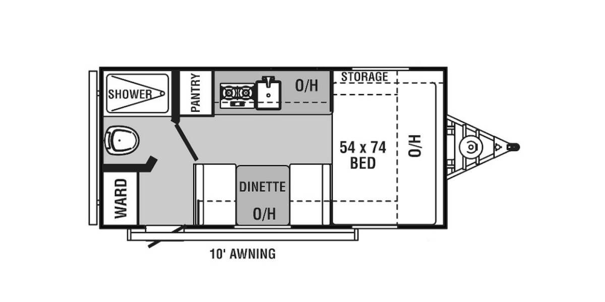 2021 Coachmen Clipper Cadet 16CFB Travel Trailer at Pauls Trailer and RV Center STOCK# 21CL7992 Floor plan Layout Photo