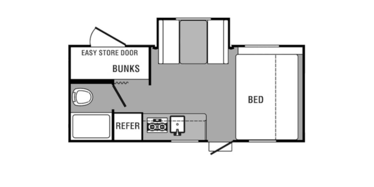 2021 Coachmen Clipper 17BHS Travel Trailer at Pauls Trailer and RV Center STOCK# 21CL8468 Floor plan Layout Photo