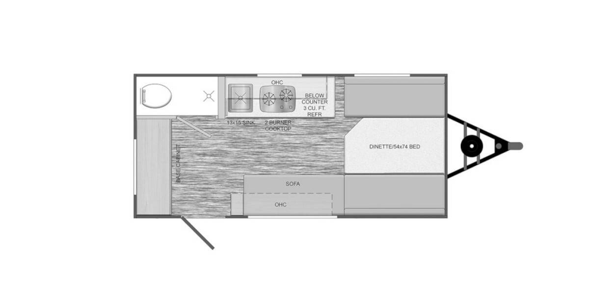 2022 Travel Lite Rove Lite 14FD Travel Trailer at Pauls Trailer and RV Center STOCK# 22TL9999 Floor plan Layout Photo