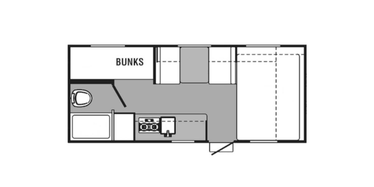 2021 Coachmen Clipper 17BH Travel Trailer at Pauls Trailer and RV Center STOCK# 21CL9102 Floor plan Layout Photo
