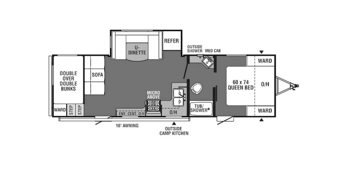2021 Coachmen Clipper 262BHS Travel Trailer at Pauls Trailer and RV Center STOCK# 21CL9224 Floor plan Layout Photo