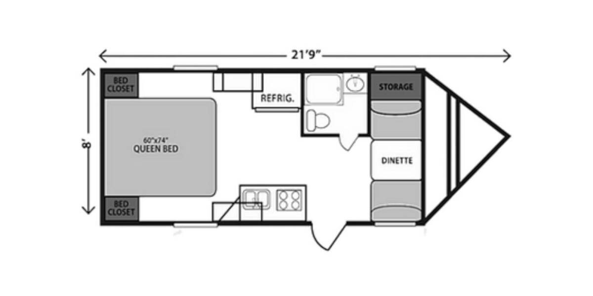 2022 Old School Trailers 820 Travel Trailer at Pauls Trailer and RV Center STOCK# 22S0098 Floor plan Layout Photo