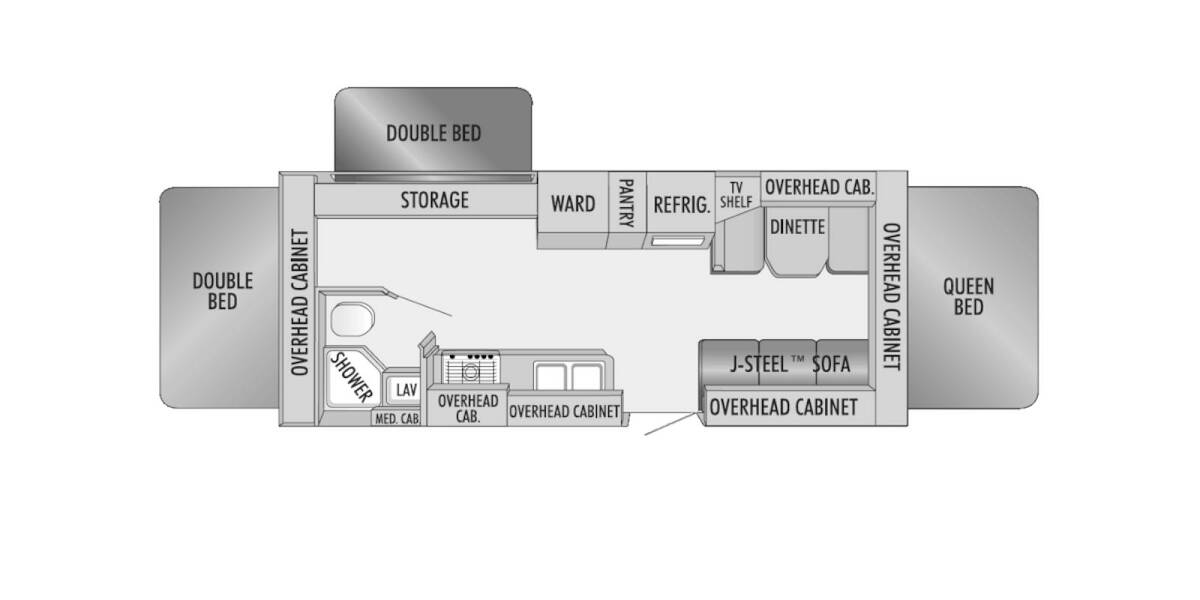 2007 Jayco Jay Feather EXP 232 Travel Trailer at Pauls Trailer and RV Center STOCK# U07J0053 Floor plan Layout Photo
