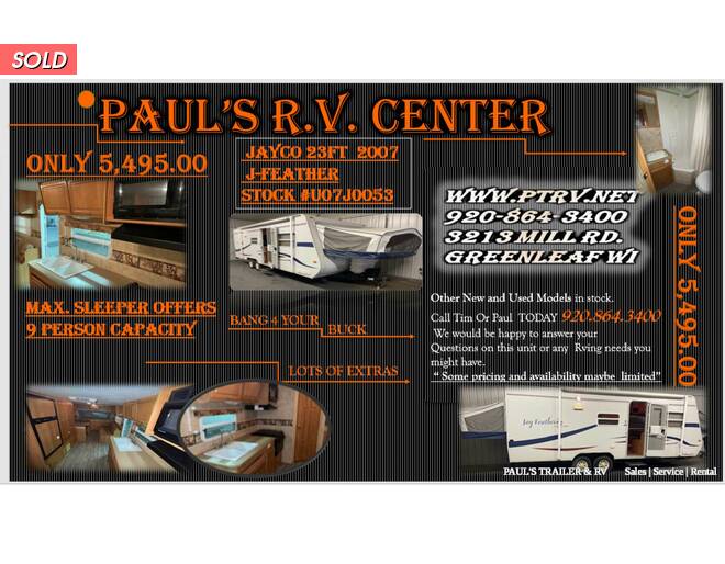 2007 Jayco Jay Feather EXP 232 Travel Trailer at Pauls Trailer and RV Center STOCK# U07J0053 Photo 6