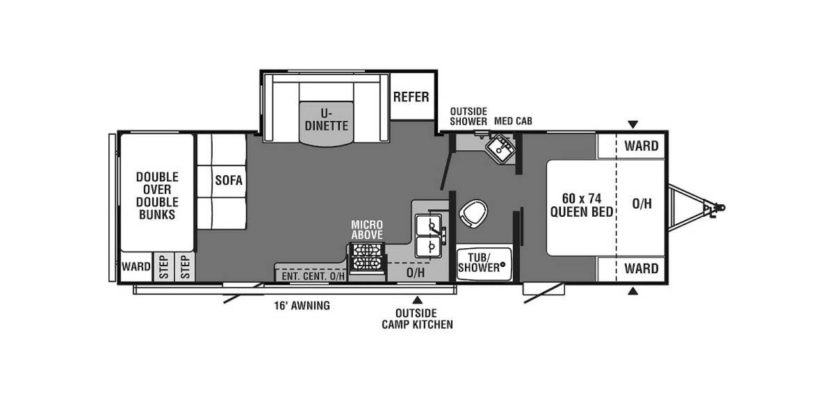 2022 Coachmen Clipper 262BHS Travel Trailer at Pauls Trailer and RV Center STOCK# 22CL9594 Floor plan Layout Photo
