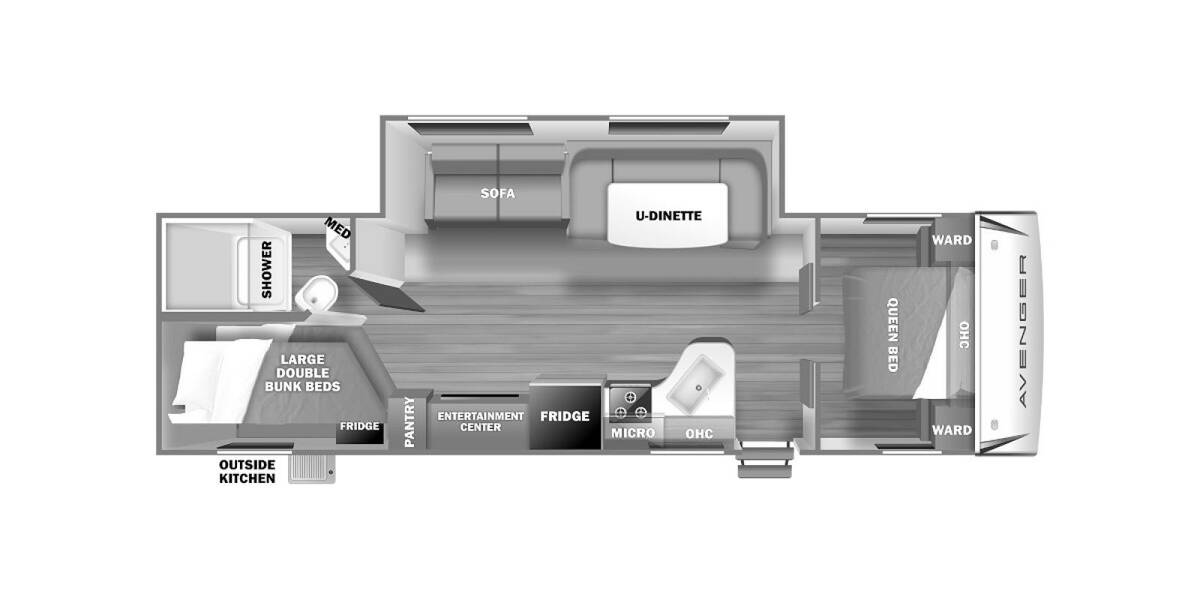 2022 Prime Time Avenger 27DBS Travel Trailer at Pauls Trailer and RV Center STOCK# 22A2530 Floor plan Layout Photo