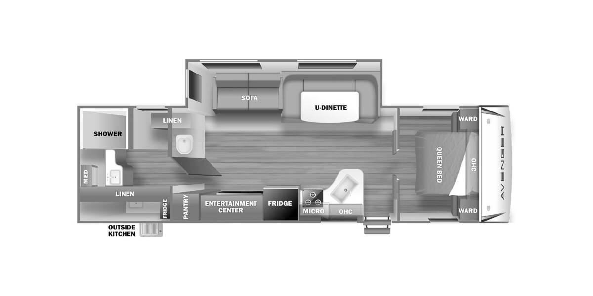 2022 Prime Time Avenger 27RBS Travel Trailer at Pauls Trailer and RV Center STOCK# 22A2647 Floor plan Layout Photo