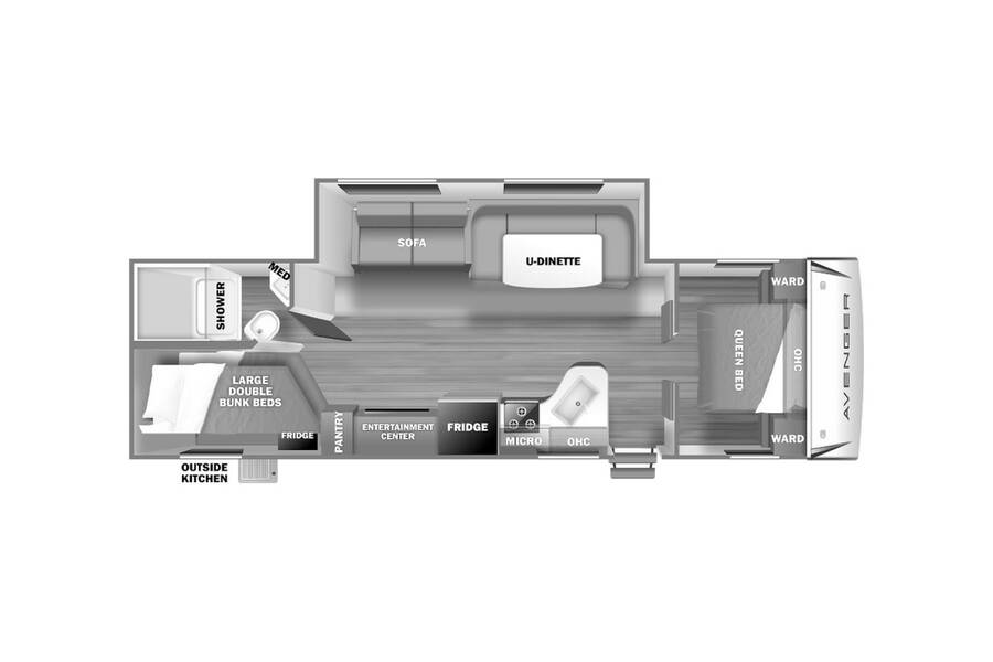 2022 Prime Time Avenger 27DBS Travel Trailer at Pauls Trailer and RV Center STOCK# 22A2838 Floor plan Layout Photo