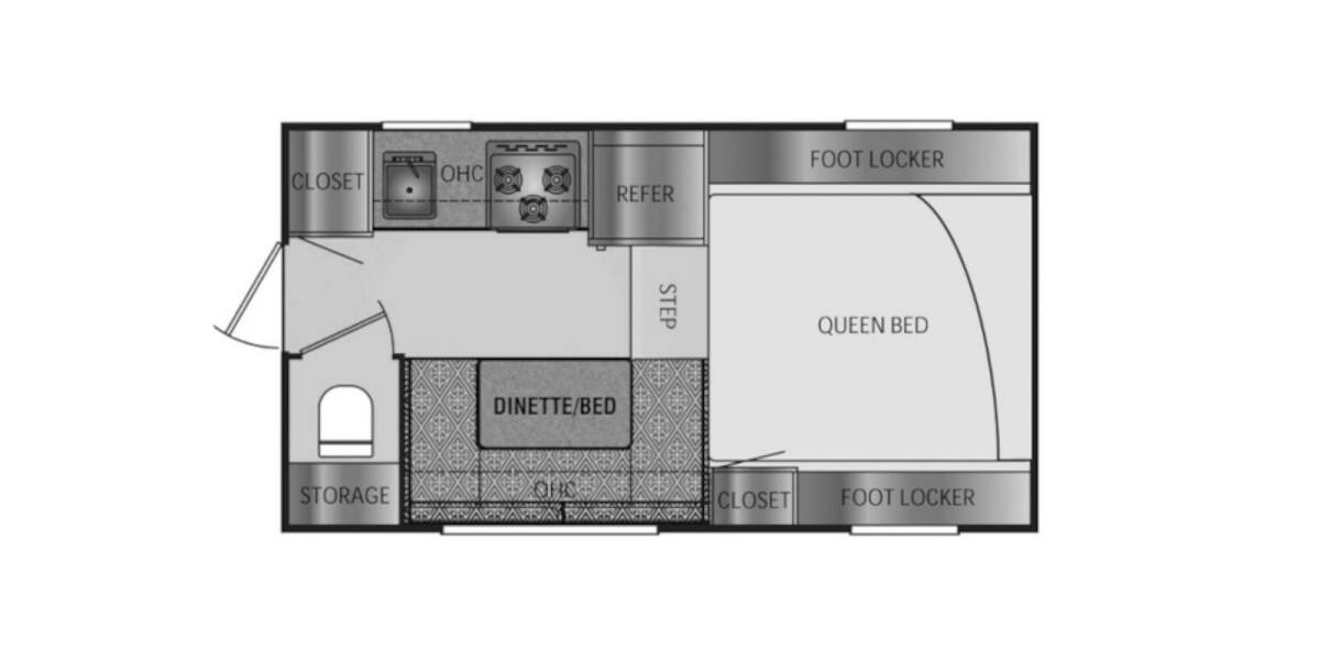 2020 Travel Lite Extended Stay 800X Truck Camper at Pauls Trailer and RV Center STOCK# U20TL6266 Floor plan Layout Photo