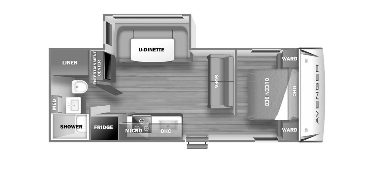 2022 Prime Time Avenger 21RBS Travel Trailer at Pauls Trailer and RV Center STOCK# 22A3676 Floor plan Layout Photo