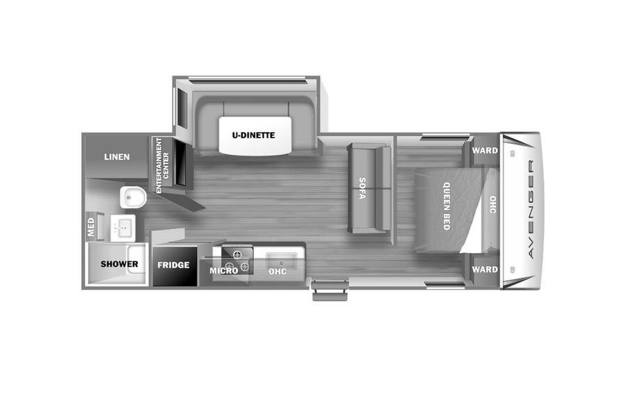 2022 Prime Time Avenger 21RBS Travel Trailer at Pauls Trailer and RV Center STOCK# 22A3647 Floor plan Layout Photo
