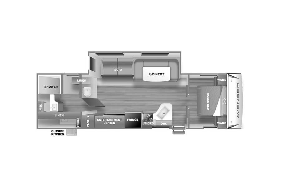 2022 Prime Time Avenger 27RBS Travel Trailer at Pauls Trailer and RV Center STOCK# 22A4435 Floor plan Layout Photo