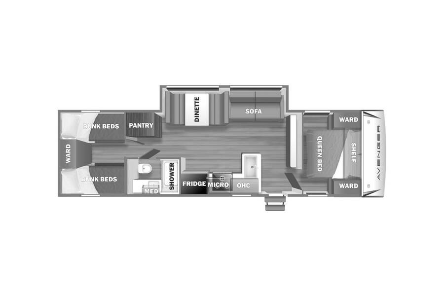 2022 Prime Time Avenger LE 28QBSLE  at Pauls Trailer and RV Center STOCK# 22A4624 Floor plan Layout Photo