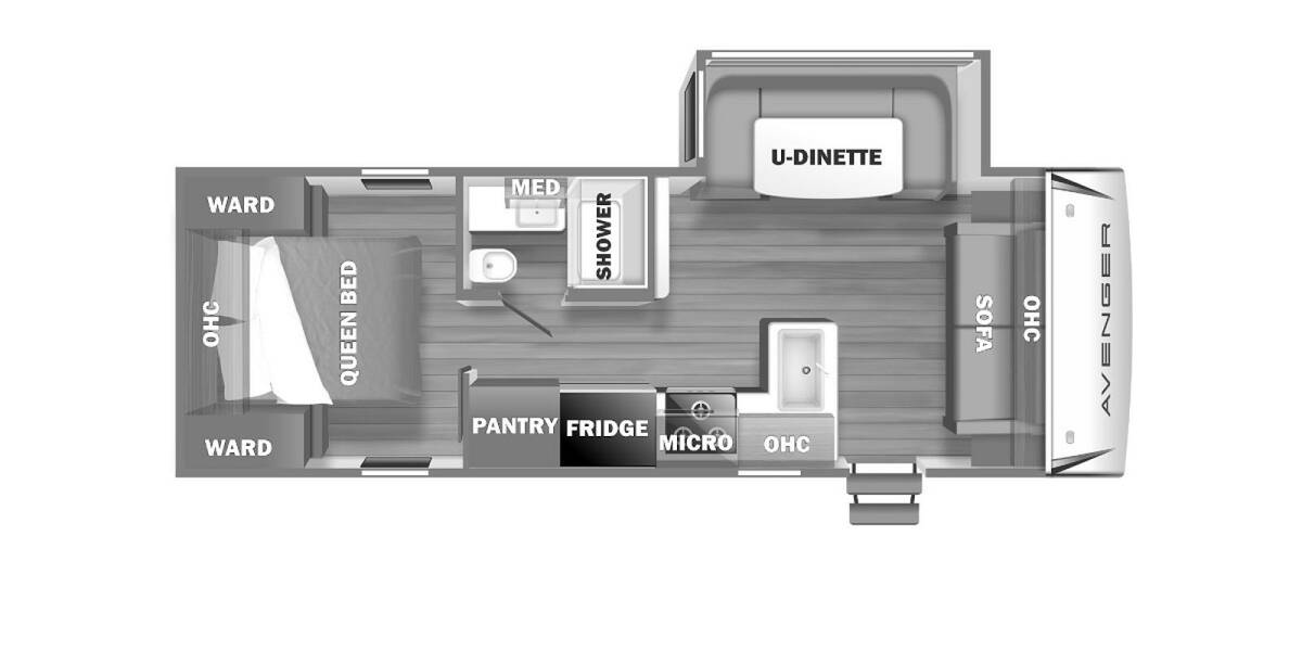 2022 Prime Time Avenger LE 25FSLE Travel Trailer at Pauls Trailer and RV Center STOCK# 22A4944 Floor plan Layout Photo