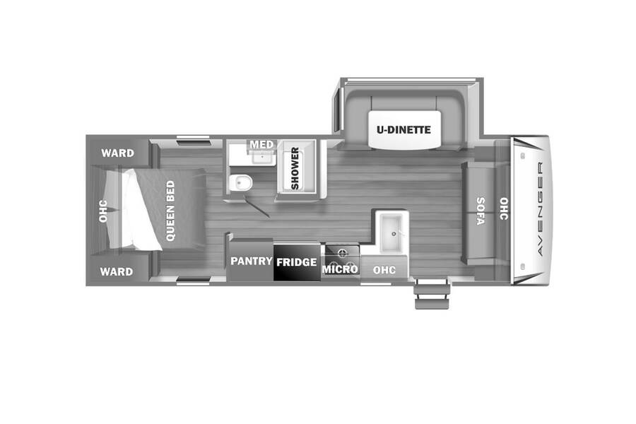 2022 Prime Time Avenger LE 25FSLE Travel Trailer at Pauls Trailer and RV Center STOCK# 22A4944 Floor plan Layout Photo
