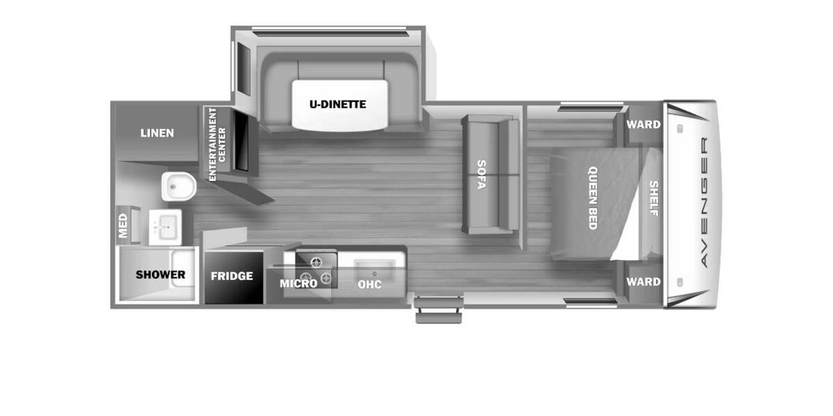 2023 Prime Time Avenger LE 21RBSLE Travel Trailer at Pauls Trailer and RV Center STOCK# 23A6779 Floor plan Layout Photo
