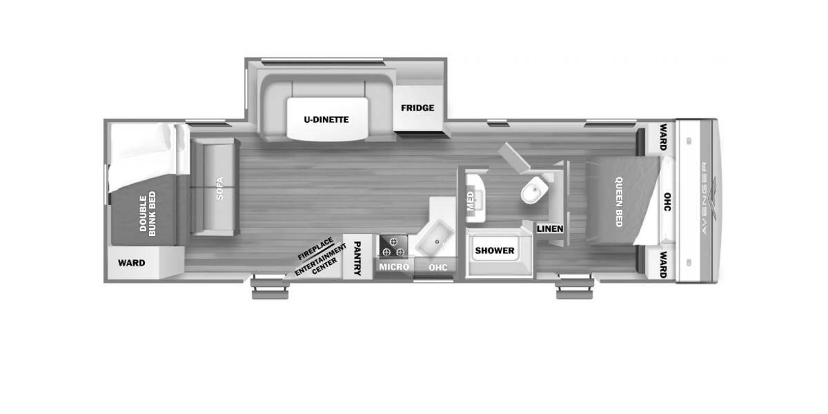 2024 Prime Time Avenger 28BHS Travel Trailer at Pauls Trailer and RV Center STOCK# 24A7016 Floor plan Layout Photo