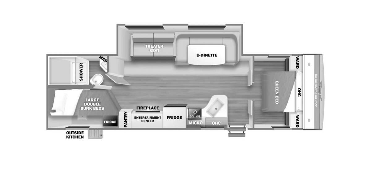 2024 Prime Time Avenger 27DBS Travel Trailer at Pauls Trailer and RV Center STOCK# 24A7479 Floor plan Layout Photo