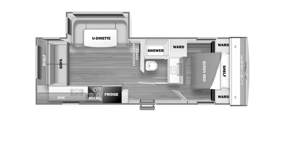 2024 Prime Time Avenger LE 24RLSLE Travel Trailer at Pauls Trailer and RV Center STOCK# 24A7893 Floor plan Layout Photo