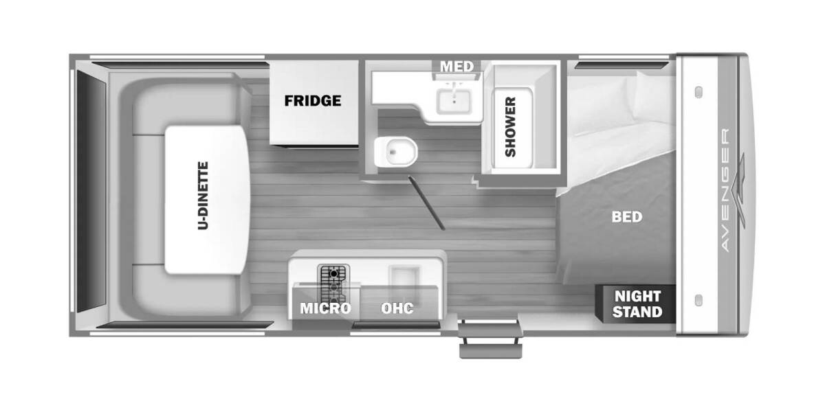 2024 Prime Time Avenger LT 16RD Travel Trailer at Pauls Trailer and RV Center STOCK# 24A5206 Floor plan Layout Photo